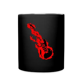 Guitar on fire rocker guitariste rock and roll - Mug uni - noir - Devant