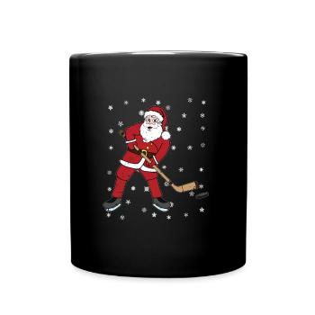 Hockey Santa Claus Ugly Xmas hockey sur glace - Mug uni - noir - Devant