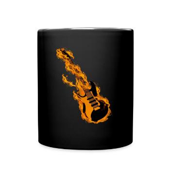 Brûler des guitares de guitare rock and roll - Mug uni - noir - Devant