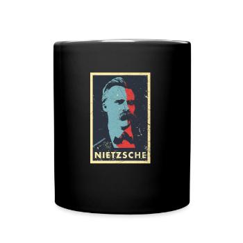 Vintage Philosophy Nietzsche Ubermensch Kant - Full Colour Mug - black - Front