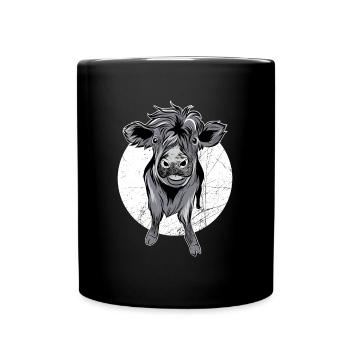 Bovins des Highlands écossais drôle d'agriculteur - Mug uni - noir - Devant