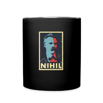Vintage Philosophy Nihilism Friedrich Nietzsche - Full Colour Mug - black - Front