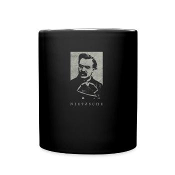 Friedrich Nietzsche Vintage Philosophy Nihilism - Full Colour Mug - black - Front