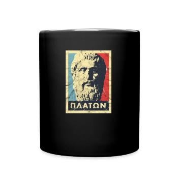 Platon Homer Vintage Greek Philosophy Aristoteles - Full Colour Mug - black - Front
