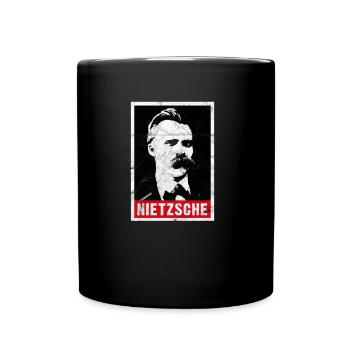 Friedrich Nietzsche Philosophy Nihilism Übermensch - Full Colour Mug - black - Front