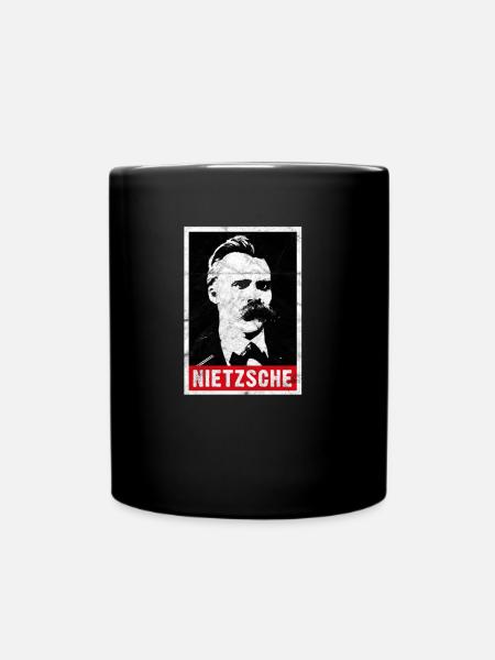 Friedrich Nietzsche Philosophy Nihilism Übermensch - Full Colour Mug - black