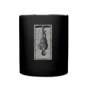 Occult The Hanged Man Tarot Card Vintage - Full Colour Mug - black - Front