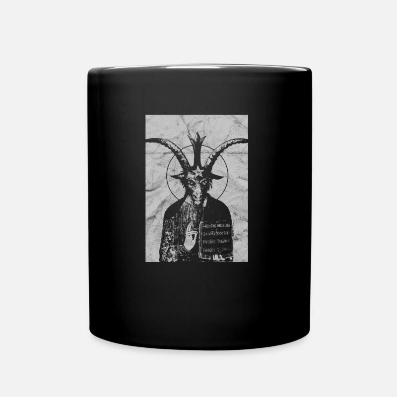 Occult Baphomet Gothic Grunge Satan Devil Black - Full Colour Mug - black