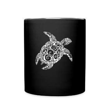 Schildkröte Geschenk - Tasse einfarbig - Schwarz - Vorne
