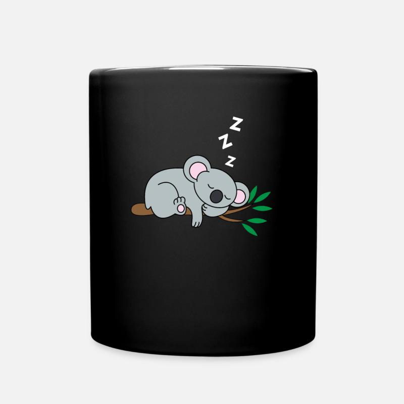 Schlafender Koala Bär - Tasse einfarbig - Schwarz