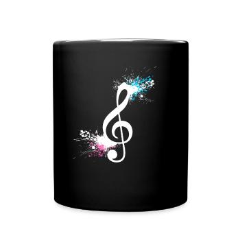 Musiknote Violinschlüssel Musiker Geschenk - Tasse einfarbig - Schwarz - Vorne