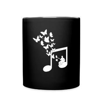 Musical note guitar music lover - Full Colour Mug - black - Front