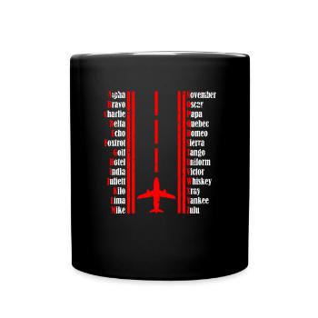 alphabet pilote - Mug uni - noir - Devant
