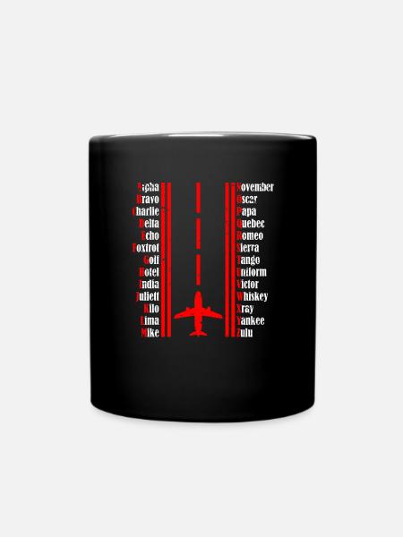 alphabet pilote - Mug uni - noir