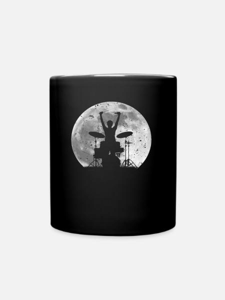 Drummer moon - Full Colour Mug - black