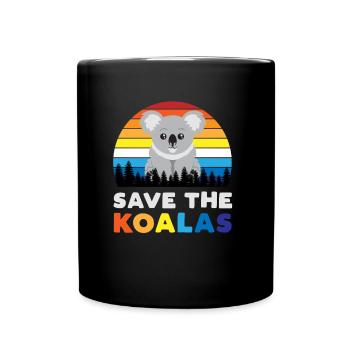 Rette die Koalas Vintage - Tasse einfarbig - Schwarz - Vorne