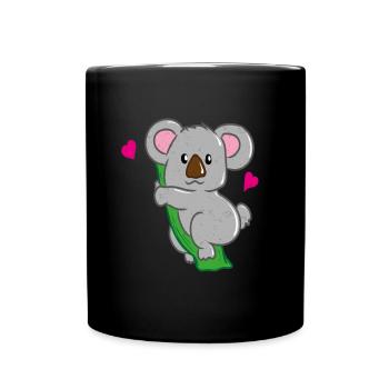 Koala Bär Liebe - Tasse einfarbig - Schwarz - Vorne