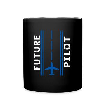 Pilot plane pilot - Full Colour Mug - black - Front