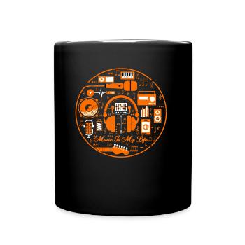 Musikliebhaber Musiker Musik - Tasse einfarbig - Schwarz - Vorne