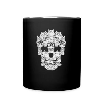 Crâne de chats - Mug uni - noir - Devant