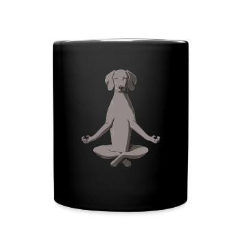 Yoga Weimaraner Hund - Tasse einfarbig - Schwarz - Vorne