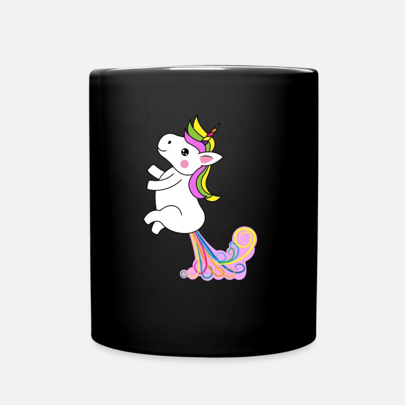 Einhorn Pups Pupsend - Tasse einfarbig - Schwarz