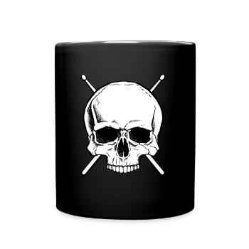 Drummer drums skull - Full Colour Mug - black - Front