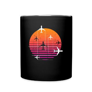 Pilotes avions Vintage Style - Mug uni - noir - Devant