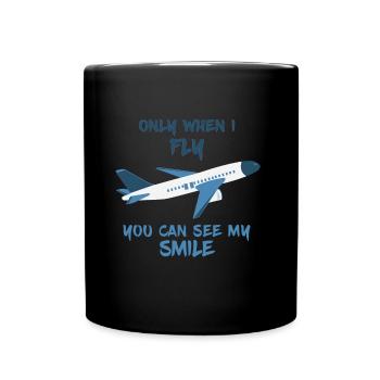 Pilots plane flying saying - Full Colour Mug - black - Front