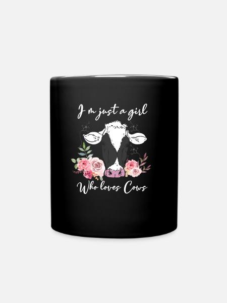 Nur ein Mädchen dass Kühe Liebt Kuh - Tasse einfarbig - Schwarz
