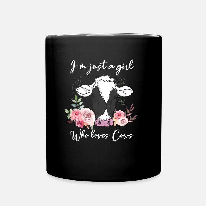 Nur ein Mädchen dass Kühe Liebt Kuh - Tasse einfarbig - Schwarz