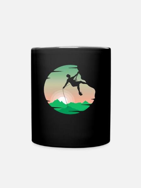 Climbing rock climbing - Full Colour Mug - black