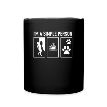 Ich bin einfach Klettern Kaffee und Hunde - Tasse einfarbig - Schwarz - Vorne