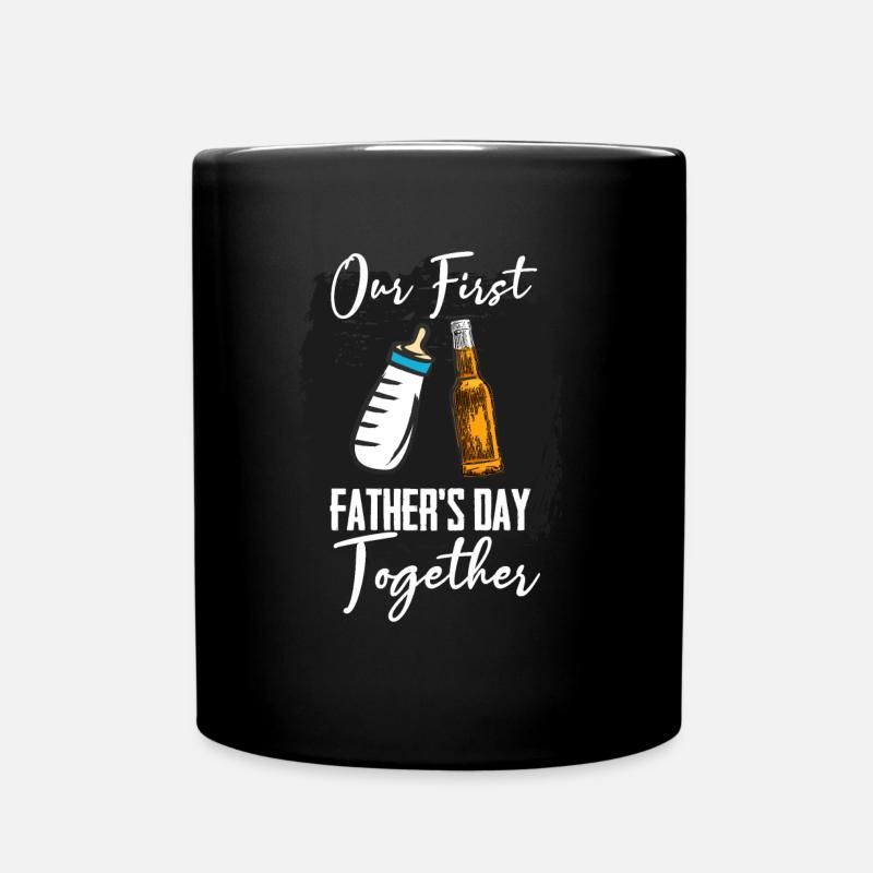 Erster Vatertag Vater Sohn - Tasse einfarbig - Schwarz