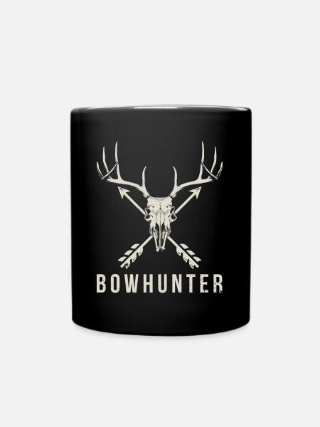 Bowhunter Deer Skull cadeau de chasse à l'arc minimaliste - Mug uni - noir