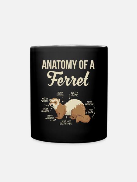 Furet Anatomie Amant Animal Drôle Furry Wildlife - Mug uni - noir