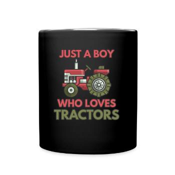 Tracteur tracteur garçon cadeau - Mug uni - noir - Devant
