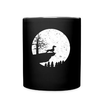Chiens teckel chien lune - Mug uni - noir - Devant