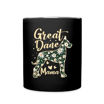 Deutsche Dogge Mama Mama Oma Tier Haustier Hund Liebhaber - Tasse einfarbig - Schwarz - Vorne