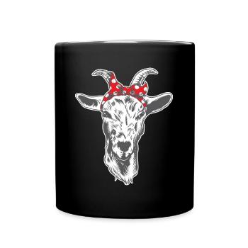 Chèvre bandana animal domestique amoureux ferme cadeau - Mug uni - noir - Devant