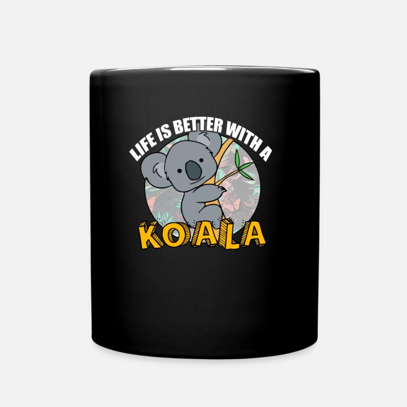 Life is better with a koala bear koala - Full Colour Mug - black