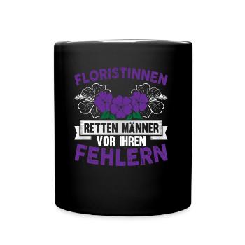 Floristinnen Florist - Tasse einfarbig - Schwarz - Vorne