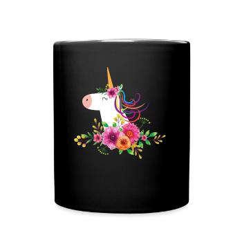 Horse equine unicorn - Full Colour Mug - black - Front