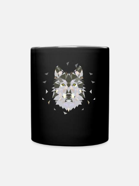 Loup loups loup visage - Mug uni - noir