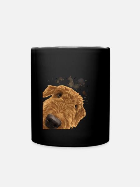 Airedale Terrier Hund - Tasse einfarbig - Schwarz