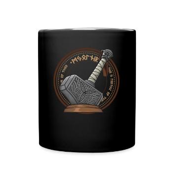Mjolnir Thors Hammer Wikinger Walhalla Vikinger - Tasse einfarbig - Schwarz - Vorne