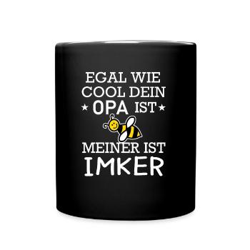 Egal wie cool dein Opa ist Imker Bienen - Tasse einfarbig - Schwarz - Vorne