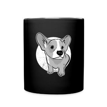 Corgi Puppy - Full Colour Mug - black - Front