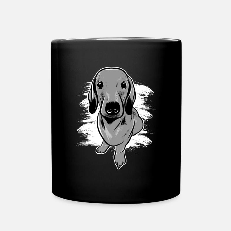 Dackel Hund - Tasse einfarbig - Schwarz