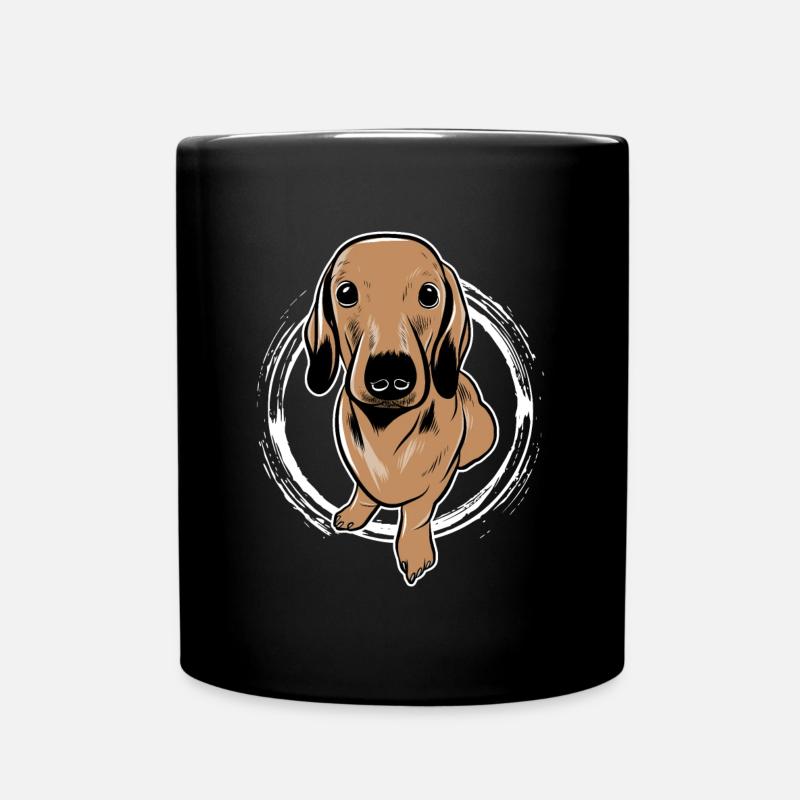 Dackel Hund Dachshund - Tasse einfarbig - Schwarz